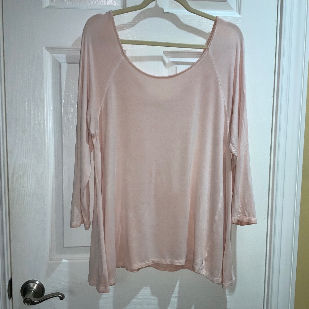 American Eagle dusty pink long sleeve tee shirt top Sz XL cross strap back